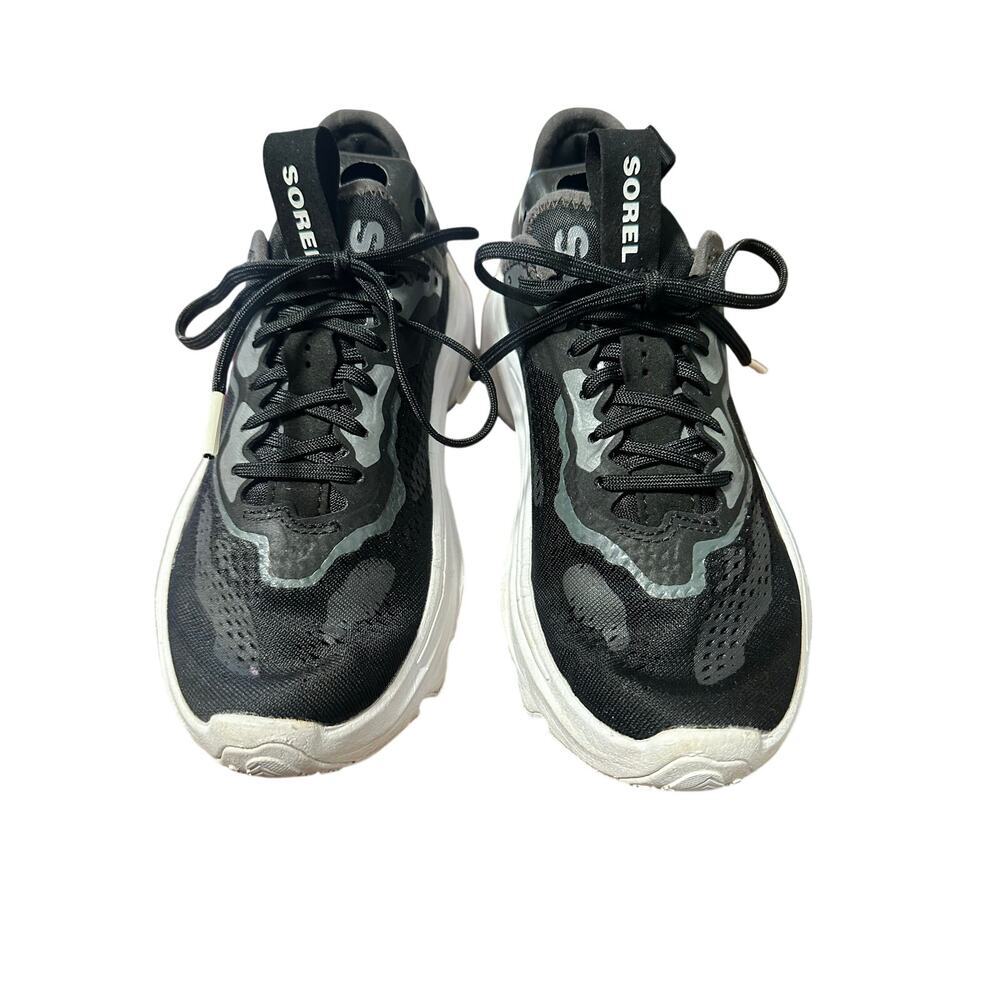 SOREL Black White Chunky Womens Kinetic Breakthru Day City Lace Sneaker US 5